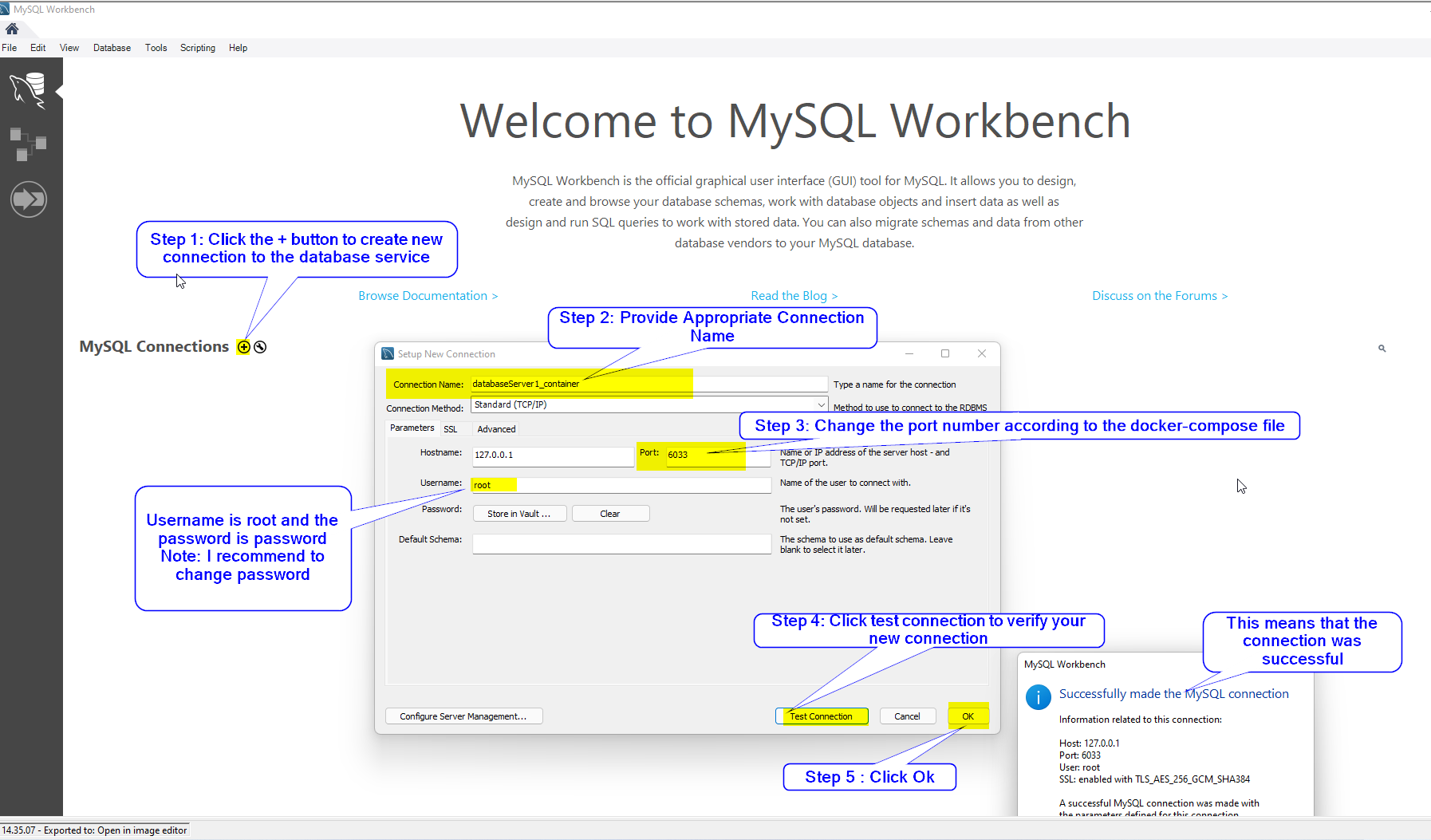 create new mysql connection