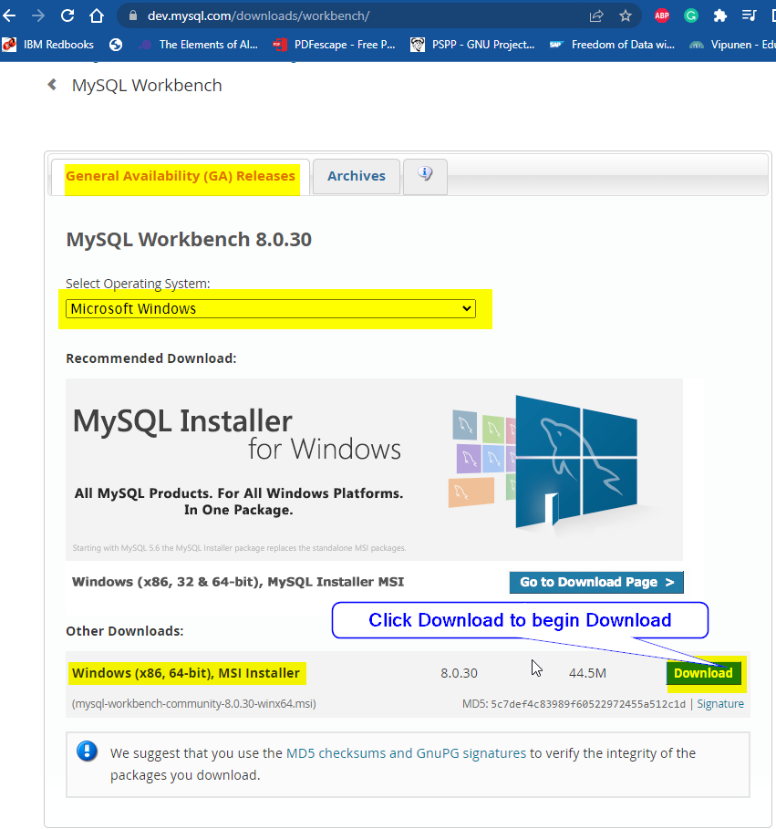 download MySQL Workbench